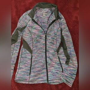 Ideology Multicolor Space-Dye Zip Jacket with Olive Panels